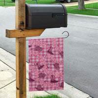 Pink Palaka Hawaii Cowboy Garden Flag Puakenikeni Lei Paniolo Papale Seamless Vibes - Polynesian Pride