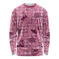Pink Palaka Hawaii Cowboy Long Sleeve Shirt Puakenikeni Lei Paniolo Papale Seamless Vibes - Polynesian Pride