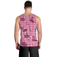 Pink Palaka Hawaii Cowboy Men Tank Top Puakenikeni Lei Paniolo Papale Seamless Vibes - Polynesian Pride
