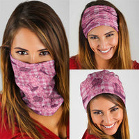 Pink Palaka Hawaii Cowboy Neck Gaiter Puakenikeni Lei Paniolo Papale Seamless Vibes - Polynesian Pride