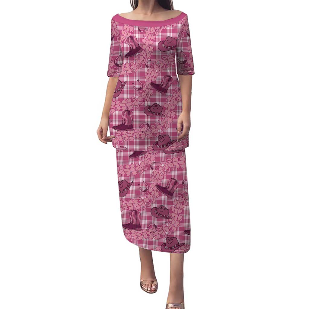 Pink Palaka Hawaii Cowboy Puletasi Puakenikeni Lei Paniolo Papale Seamless Vibes - Polynesian Pride