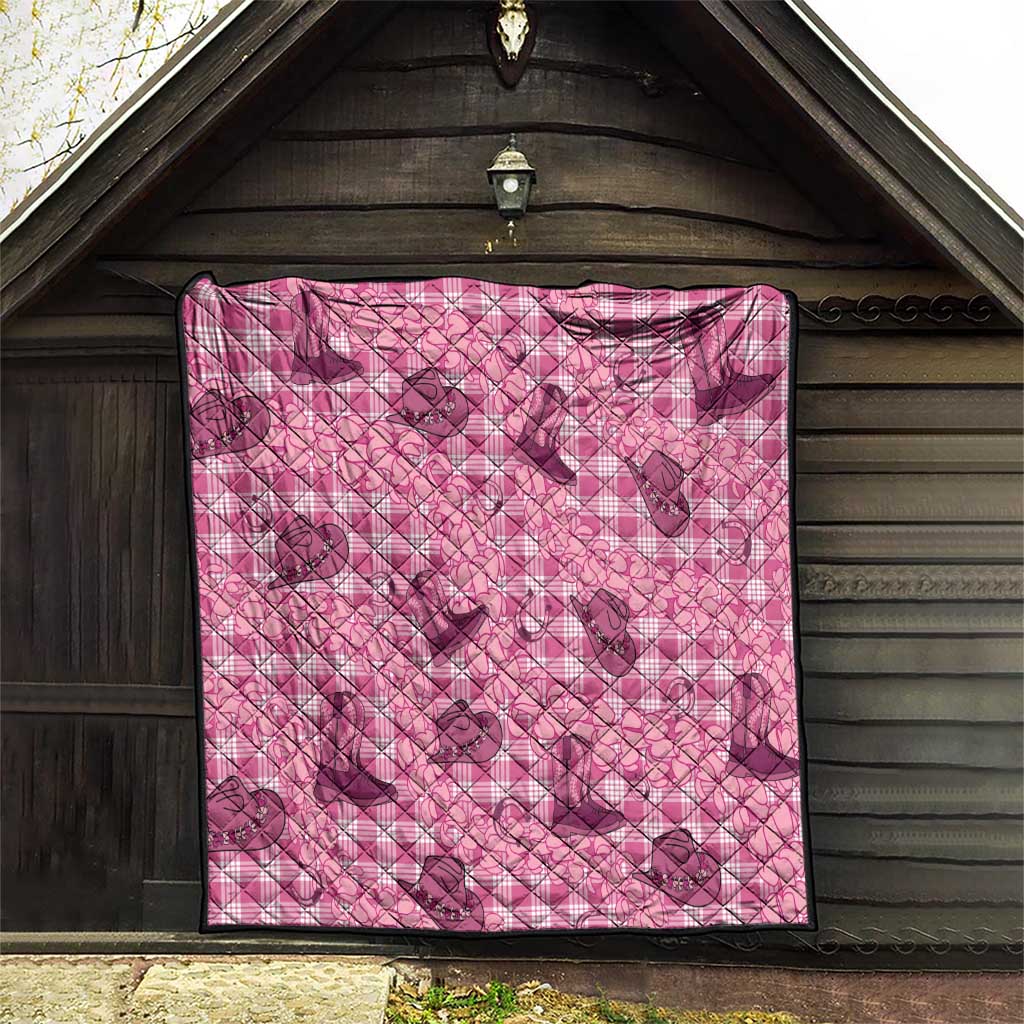 Pink Palaka Hawaii Cowboy Quilt Puakenikeni Lei Paniolo Papale Seamless Vibes - Polynesian Pride