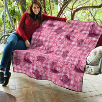Pink Palaka Hawaii Cowboy Quilt Puakenikeni Lei Paniolo Papale Seamless Vibes - Polynesian Pride