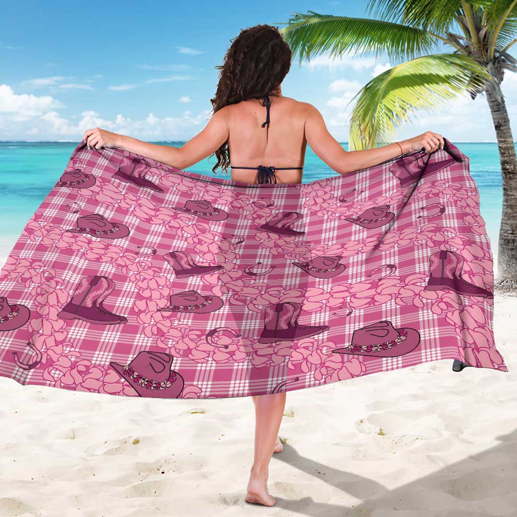 Pink Palaka Hawaii Cowboy Sarong Puakenikeni Lei Paniolo Papale Seamless Vibes - Polynesian Pride