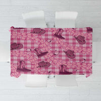 Pink Palaka Hawaii Cowboy Tablecloth Puakenikeni Lei Paniolo Papale Seamless Vibes - Polynesian Pride