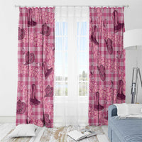 Pink Palaka Hawaii Cowboy Window Curtain Puakenikeni Lei Paniolo Papale Seamless Vibes - Polynesian Pride