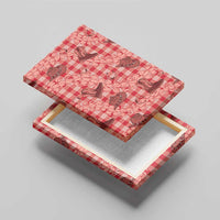 Red Palaka Hawaii Cowboy Canvas Wall Art Puakenikeni Lei Paniolo Papale Seamless Vibes - Polynesian Pride