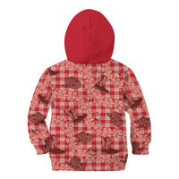 Red Palaka Hawaii Cowboy Kid Hoodie Puakenikeni Lei Paniolo Papale Seamless Vibes - Polynesian Pride