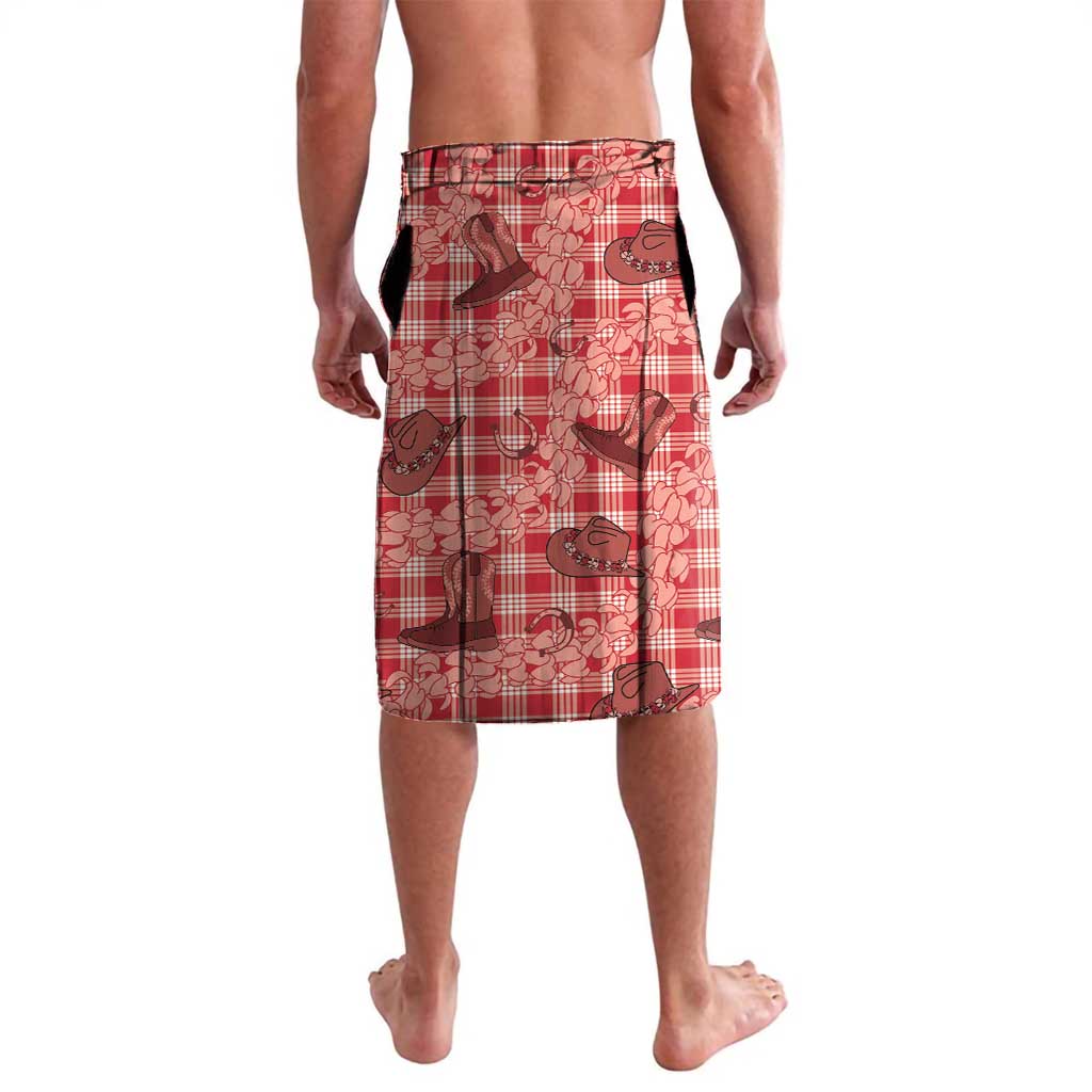 Red Palaka Hawaii Cowboy Lavalava Puakenikeni Lei Paniolo Papale Seamless Vibes - Polynesian Pride