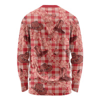Red Palaka Hawaii Cowboy Long Sleeve Shirt Puakenikeni Lei Paniolo Papale Seamless Vibes - Polynesian Pride