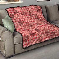 Red Palaka Hawaii Cowboy Quilt Puakenikeni Lei Paniolo Papale Seamless Vibes - Polynesian Pride
