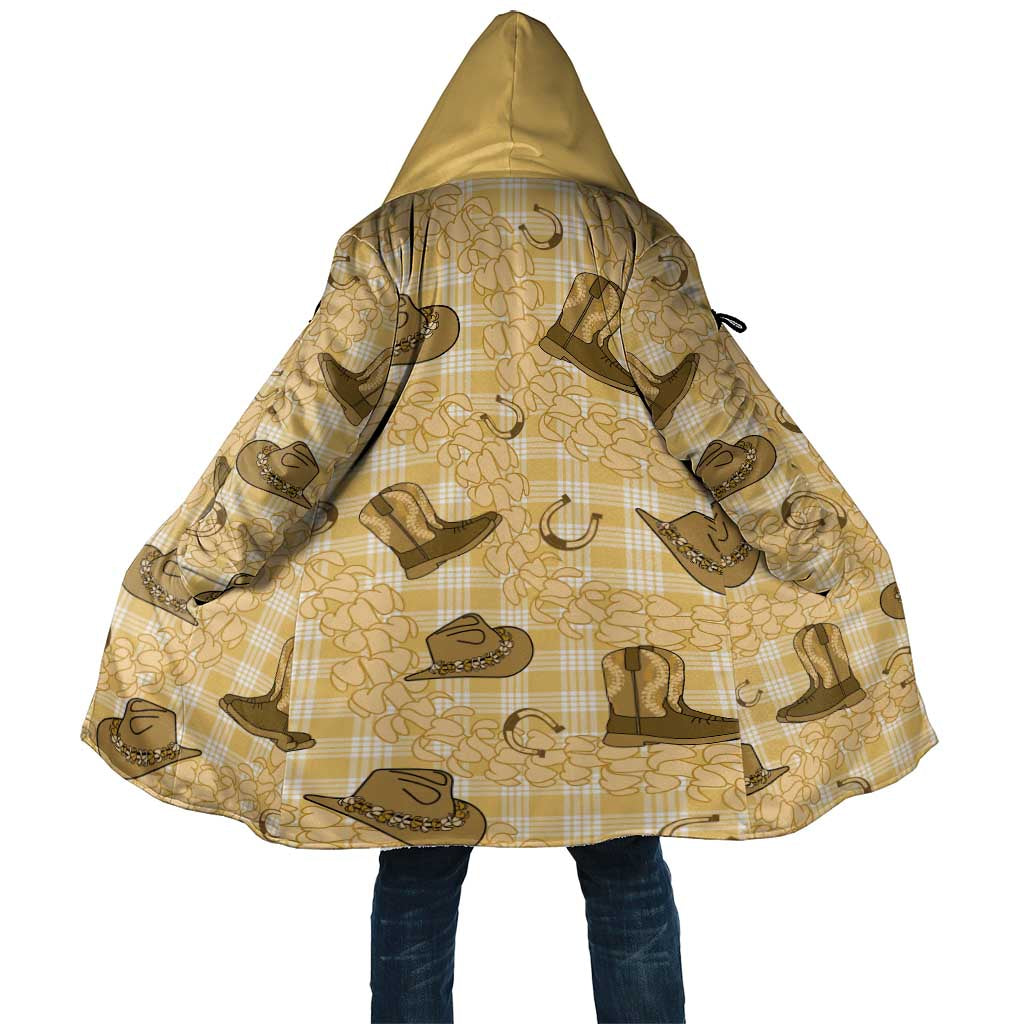 Yellow Palaka Hawaii Cowboy Cloak Puakenikeni Lei Paniolo Papale Seamless Vibes - Polynesian Pride