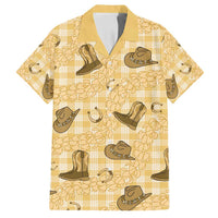 Yellow Palaka Hawaii Cowboy Family Matching Puletasi and Hawaiian Shirt Puakenikeni Lei Paniolo Papale Seamless Vibes - Polynesian Pride