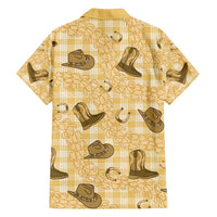 Yellow Palaka Hawaii Cowboy Family Matching Puletasi and Hawaiian Shirt Puakenikeni Lei Paniolo Papale Seamless Vibes - Polynesian Pride