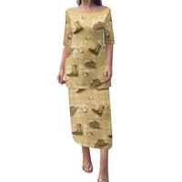 Yellow Palaka Hawaii Cowboy Family Matching Puletasi and Hawaiian Shirt Puakenikeni Lei Paniolo Papale Seamless Vibes - Polynesian Pride