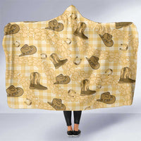 Yellow Palaka Hawaii Cowboy Hooded Blanket Puakenikeni Lei Paniolo Papale Seamless Vibes - Polynesian Pride