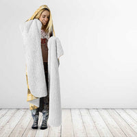 Yellow Palaka Hawaii Cowboy Hooded Blanket Puakenikeni Lei Paniolo Papale Seamless Vibes - Polynesian Pride