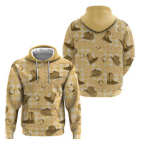 Yellow Palaka Hawaii Cowboy Hoodie Puakenikeni Lei Paniolo Papale Seamless Vibes - Polynesian Pride