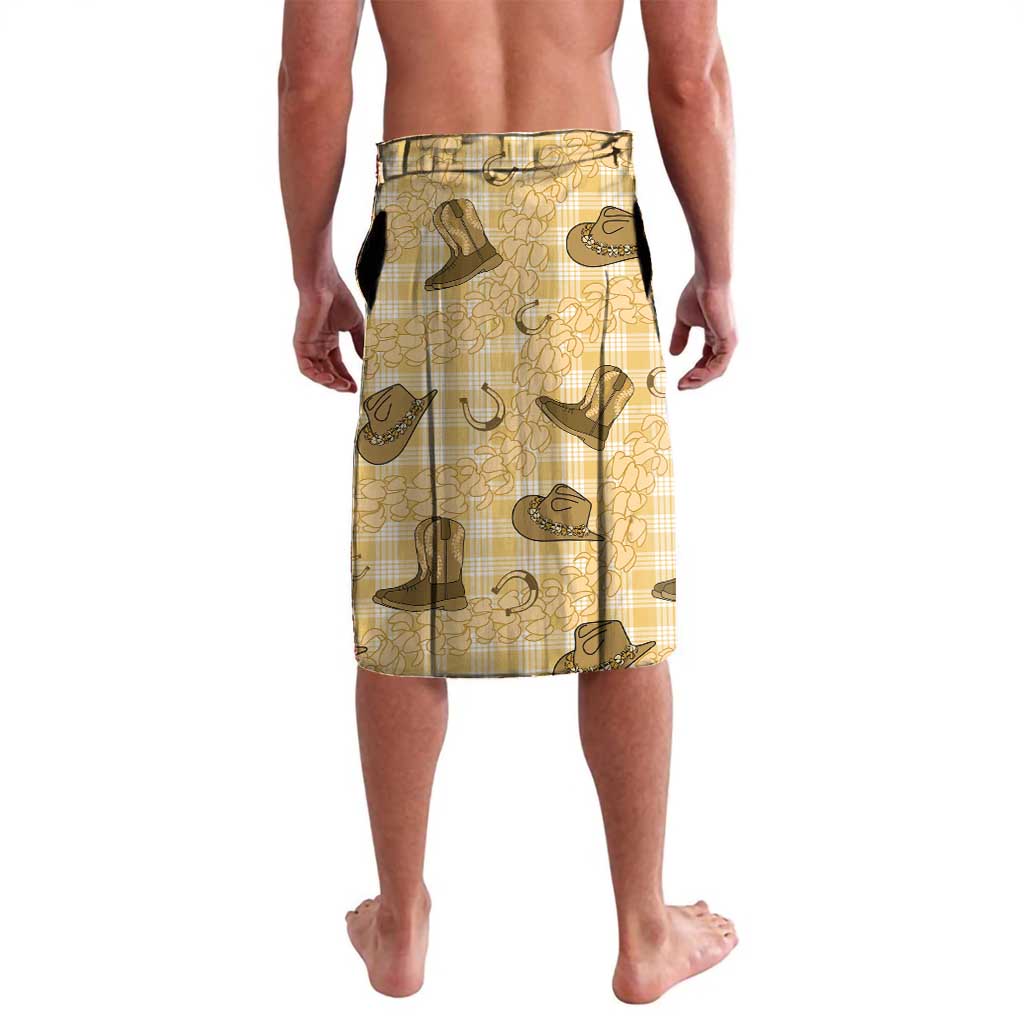Yellow Palaka Hawaii Cowboy Lavalava Puakenikeni Lei Paniolo Papale Seamless Vibes - Polynesian Pride