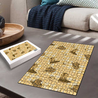 Yellow Palaka Hawaii Cowboy Puzzle Puakenikeni Lei Paniolo Papale Seamless Vibes - Polynesian Pride