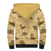 Yellow Palaka Hawaii Cowboy Sherpa Hoodie Puakenikeni Lei Paniolo Papale Seamless Vibes - Polynesian Pride