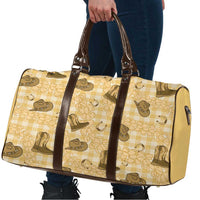 Yellow Palaka Hawaii Cowboy Travel Bag Puakenikeni Lei Paniolo Papale Seamless Vibes - Polynesian Pride