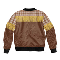 Aloha Hawaii Cowboy Custome Bomber Jacket Puakenikeni Lei Palaka Tassel Style - Polynesian Pride
