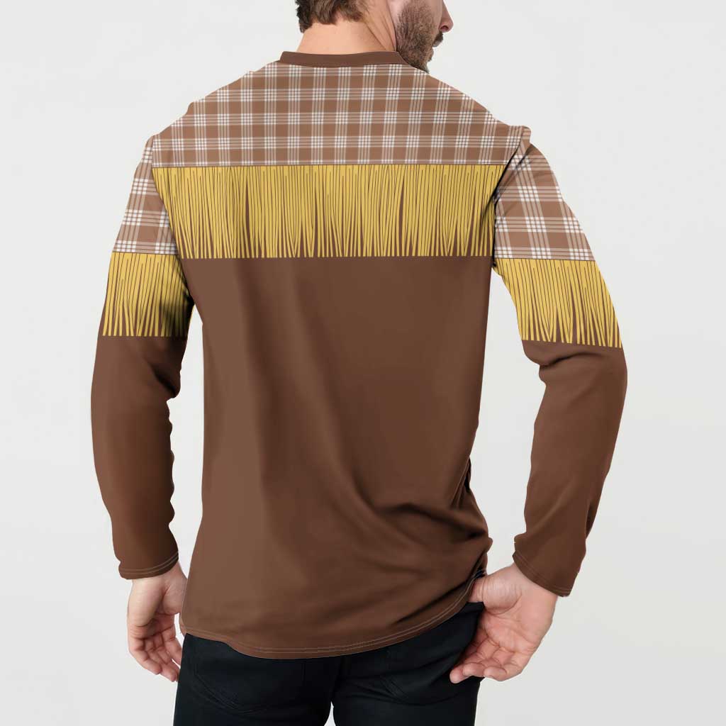 Aloha Hawaii Cowboy Custome Button Sweatshirt Puakenikeni Lei Palaka Tassel Style - Polynesian Pride