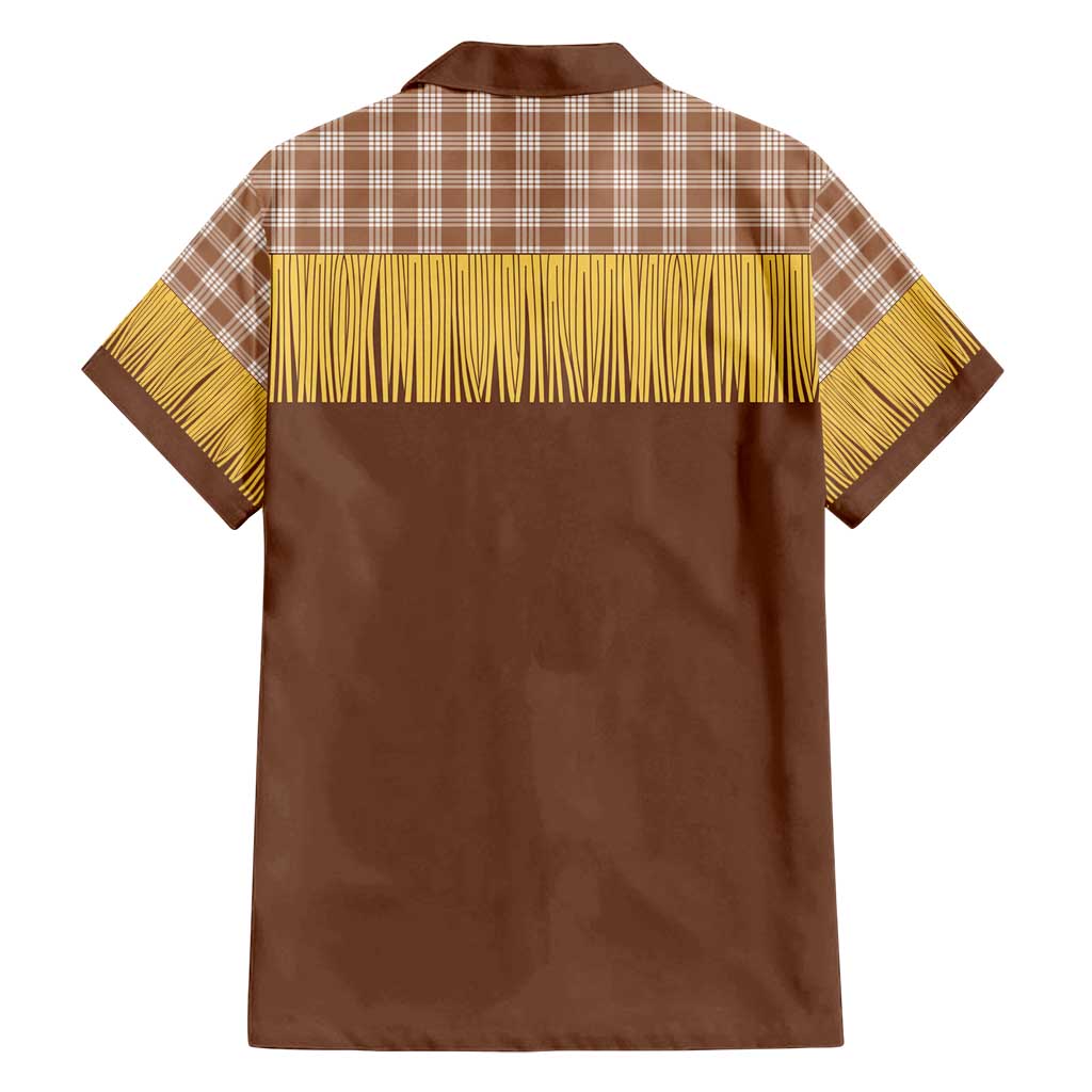 Aloha Hawaii Cowboy Custome Family Matching Long Sleeve Bodycon Dress and Hawaiian Shirt Puakenikeni Lei Palaka Tassel Style - Polynesian Pride