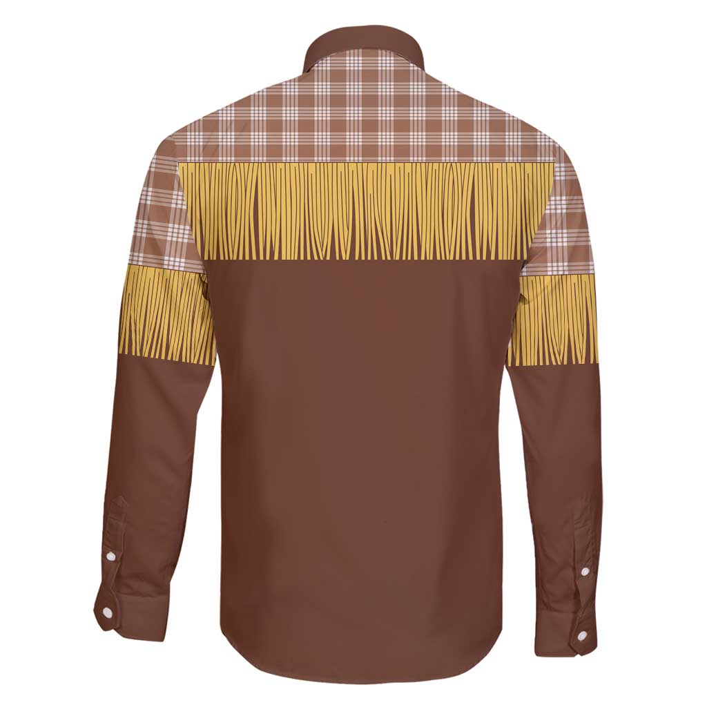 Aloha Hawaii Cowboy Custome Family Matching Puletasi and Hawaiian Shirt Puakenikeni Lei Palaka Tassel Style - Polynesian Pride