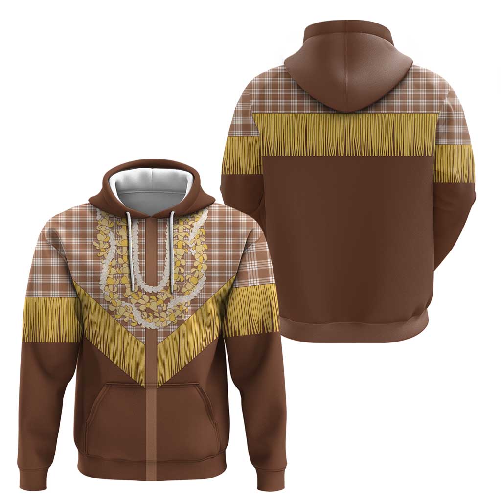Aloha Hawaii Cowboy Custome Hoodie Puakenikeni Lei Palaka Tassel Style - Polynesian Pride