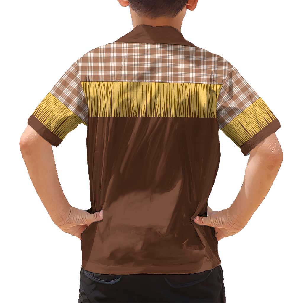 Aloha Hawaii Cowboy Custome Kid Hawaiian Shirt Puakenikeni Lei Palaka Tassel Style - Polynesian Pride