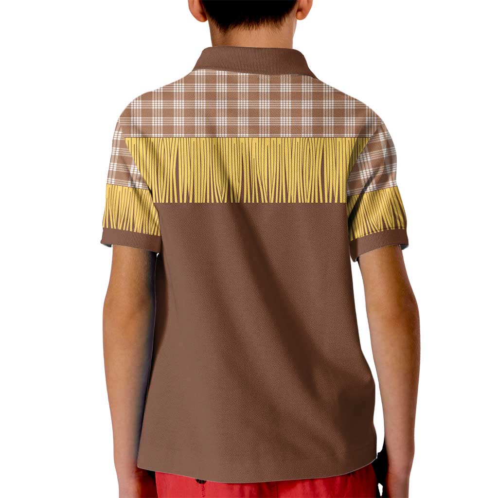 Aloha Hawaii Cowboy Custome Kid Polo Shirt Puakenikeni Lei Palaka Tassel Style - Polynesian Pride