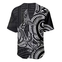 New Zealand Hammerhead Shark Baseball Jersey Maori Haehae Mangopare Black - Polynesian Pride