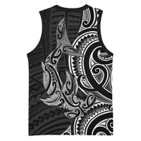 New Zealand Hammerhead Shark Basketball Jersey Maori Haehae Mangopare Black - Polynesian Pride