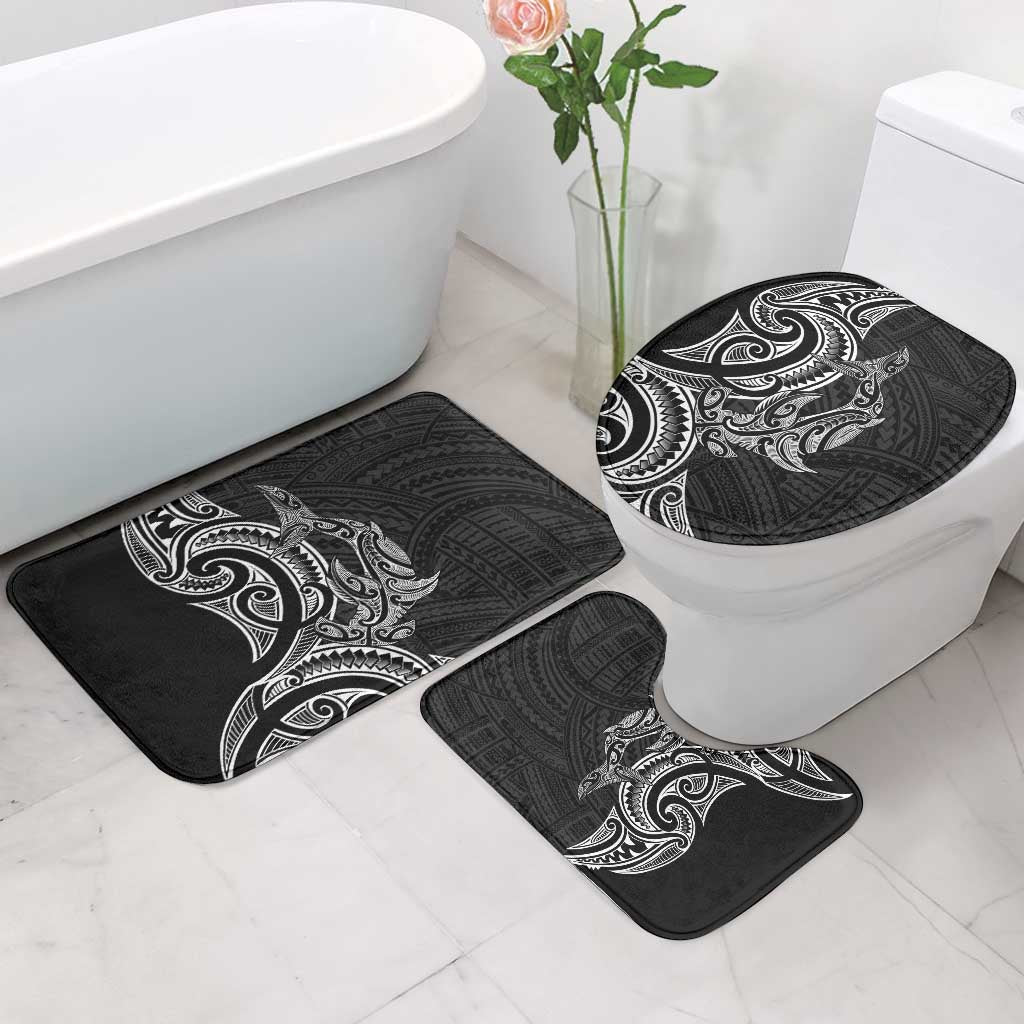 New Zealand Hammerhead Shark Bathroom Set Maori Haehae Mangopare Black - Polynesian Pride