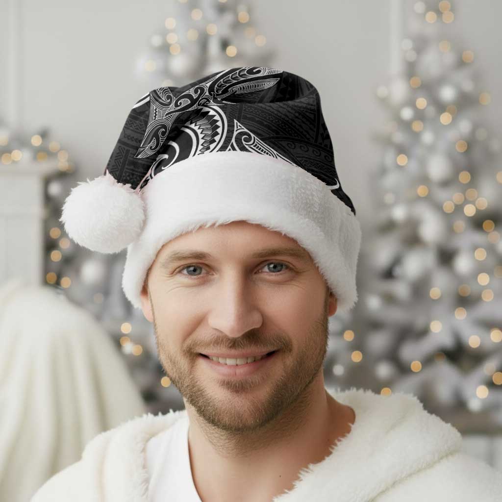 New Zealand Hammerhead Shark Christmas Santa Hat Maori Haehae Mangopare Black - Polynesian Pride