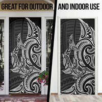 New Zealand Hammerhead Shark Door Cover Maori Haehae Mangopare Black - Polynesian Pride