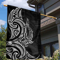 New Zealand Hammerhead Shark Garden Flag Maori Haehae Mangopare Black - Polynesian Pride