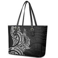 New Zealand Hammerhead Shark Leather Tote Bag Maori Haehae Mangopare Black LT14 - Polynesian Pride