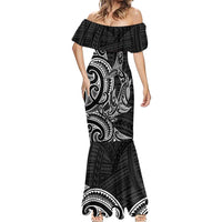 New Zealand Hammerhead Shark Mermaid Dress Maori Haehae Mangopare Black - Polynesian Pride