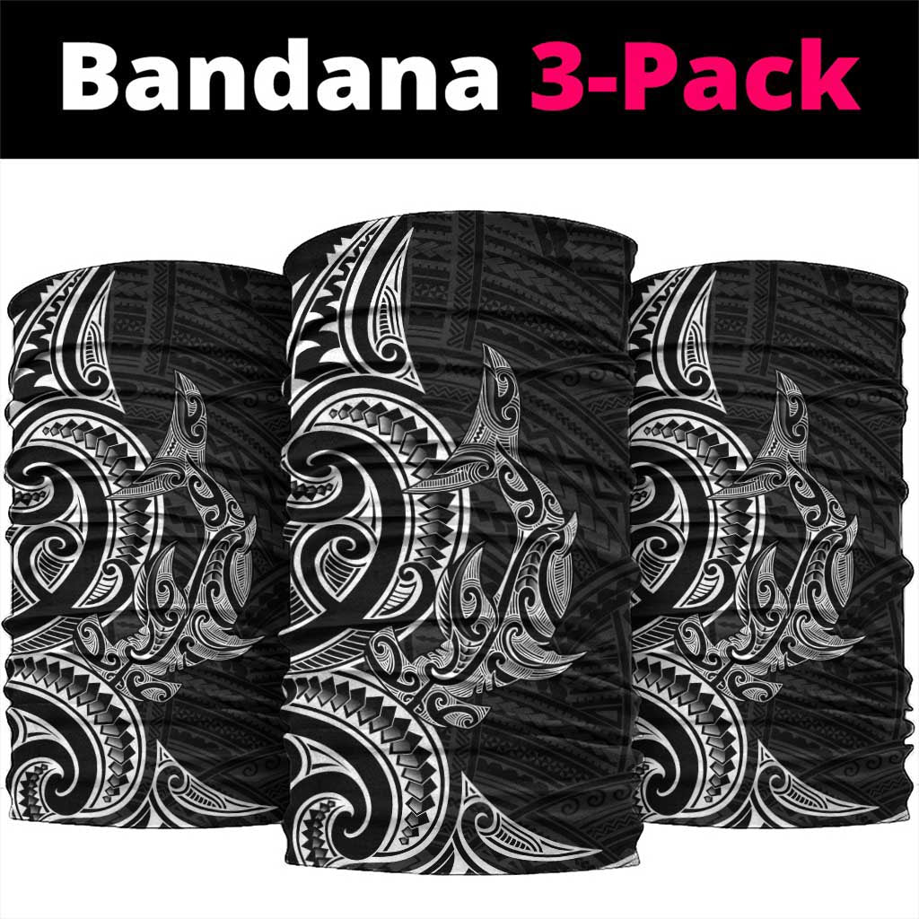 New Zealand Hammerhead Shark Neck Gaiter Maori Haehae Mangopare Black - Polynesian Pride