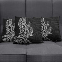 New Zealand Hammerhead Shark Pillow Cover Maori Haehae Mangopare Black - Polynesian Pride