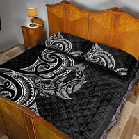 New Zealand Hammerhead Shark Quilt Bed Set Maori Haehae Mangopare Black - Polynesian Pride