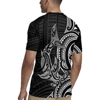New Zealand Hammerhead Shark Rugby Jersey Maori Haehae Mangopare Black - Polynesian Pride