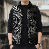 New Zealand Hammerhead Shark Sleeveless Puffer Jacket Maori Haehae Mangopare Black - Polynesian Pride