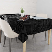 New Zealand Hammerhead Shark Tablecloth Maori Haehae Mangopare Black - Polynesian Pride