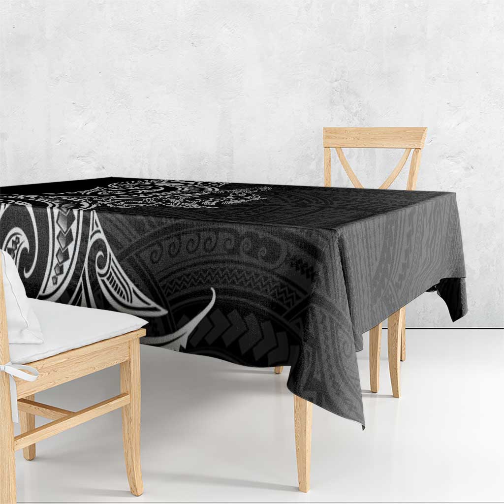 New Zealand Hammerhead Shark Tablecloth Maori Haehae Mangopare Black - Polynesian Pride