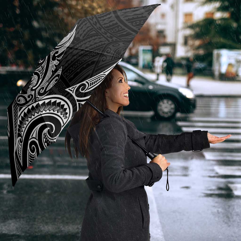 New Zealand Hammerhead Shark Umbrella Maori Haehae Mangopare Black - Polynesian Pride