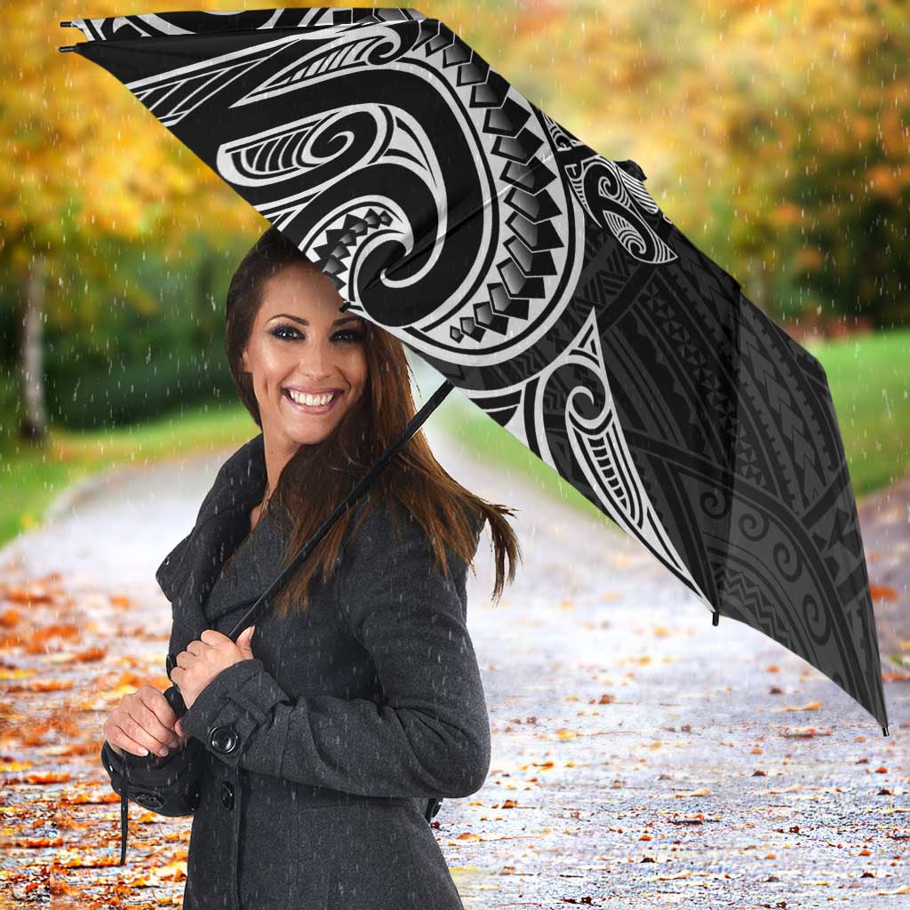 New Zealand Hammerhead Shark Umbrella Maori Haehae Mangopare Black - Polynesian Pride